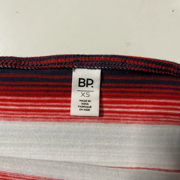 NEW BP Red White Blue Striped Flutter Sleeve Top - Picture 9 of 9